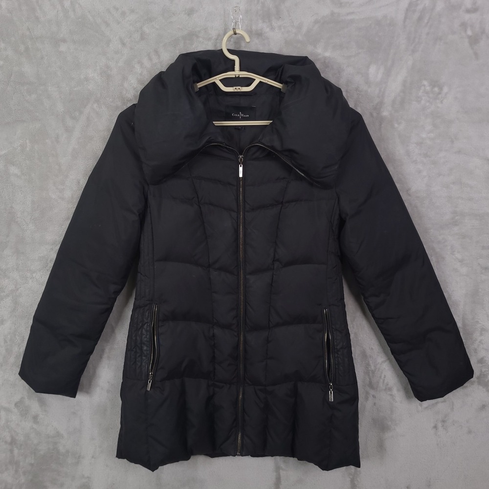 Cole Haan Down+Feathers Puffer Coat Jacket Womens Black Size M